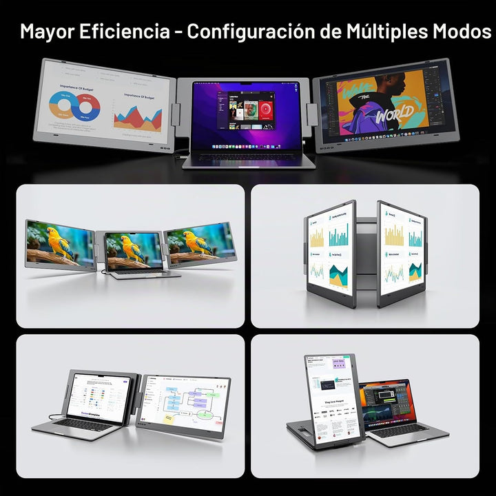 KYY Extensor de pantalla triple para laptop, monitor de viaje de 10...