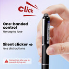 WRITECH Juego de pluma estilográfica retráctil: plumas de tinta negra con plumín fino Incluye 5 cartuchos de tinta, escritura suave para bocetos, diarios, caligrafía, regalo (negro)