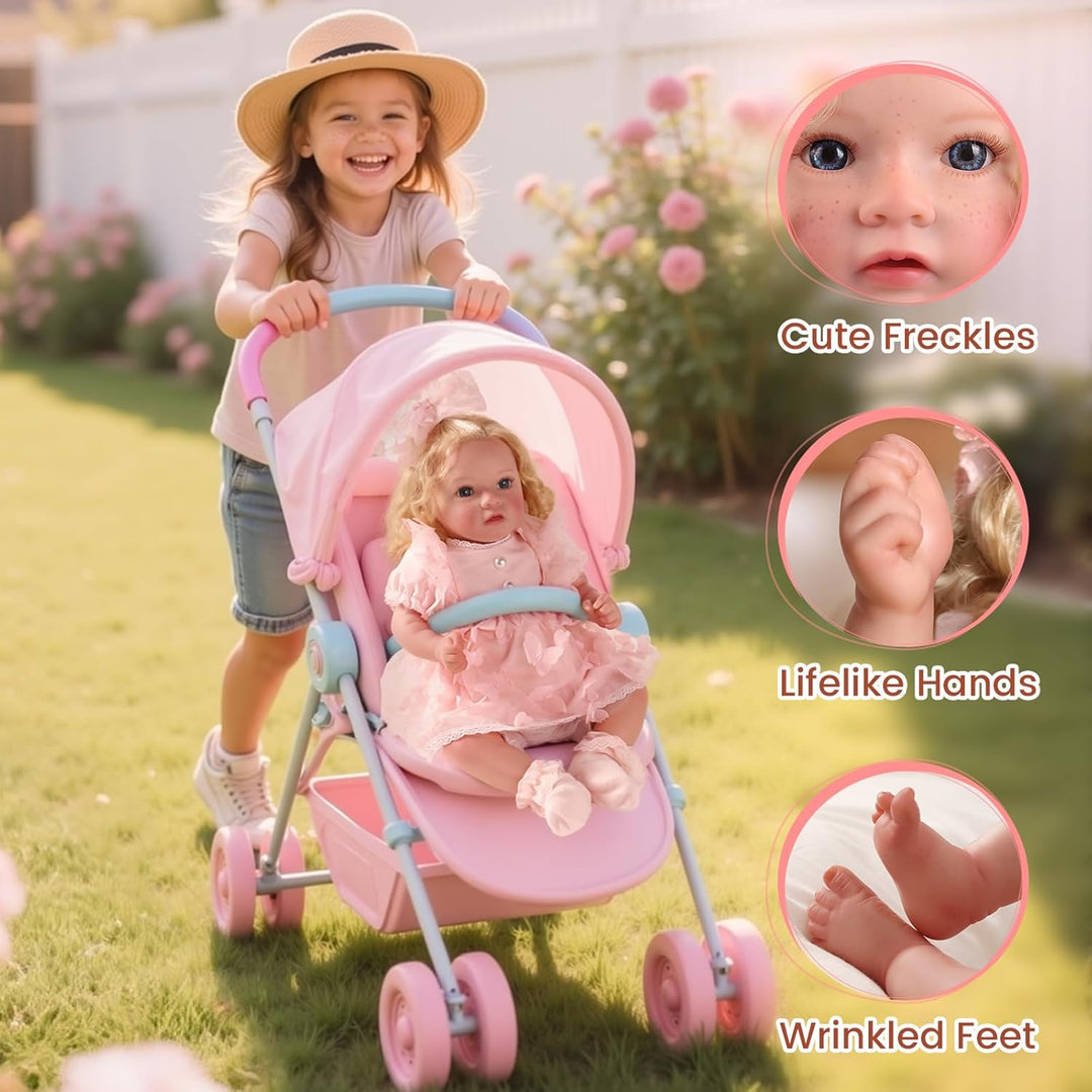 BABESIDE Muñecas Reborn de Bebé Niña con Pecas, 20 Pulgadas Realist...
