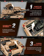 dOvOb Juego de Construcción de Tanque Militar M2 Bradley (1350 PIEZAS), Juguete de Construcción de Vehículo de Combate de Infantería del Ejército para Regalo de Adulto o Niño