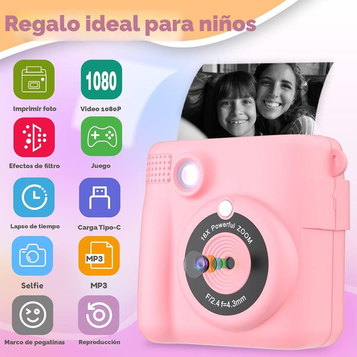 ESOXOFFORE Cámara de impresión instantánea para niños, regalos de c...