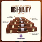 Juego de mesa de backgammon, estuche tipo cuero de lujo, interior de fieltro, marrón, juego clásico de backgammon, juego de mesa popular, juegos de mesa (mediano (15"))