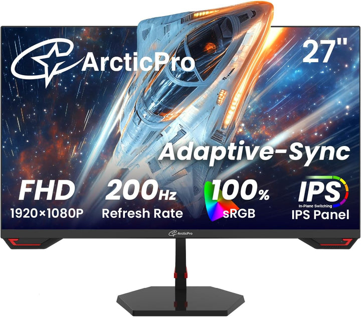 ArcticPro Monitor de juegos de 27 pulgadas 180Hz, IPS, FHD 1080p, t...