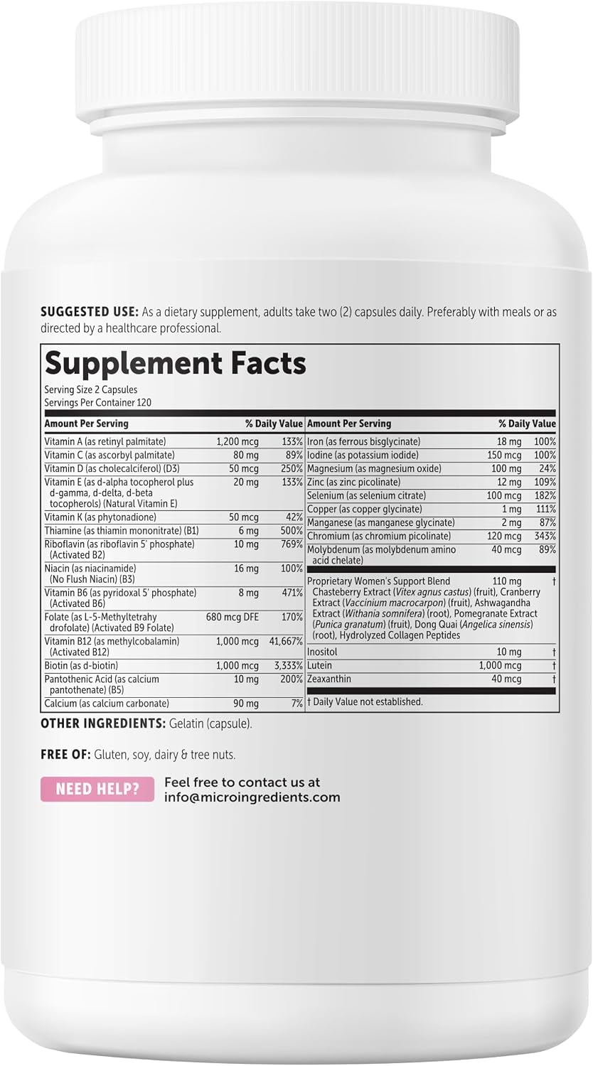 Micro Ingredients Cápsulas puras de multivitaminas metilatedas para...