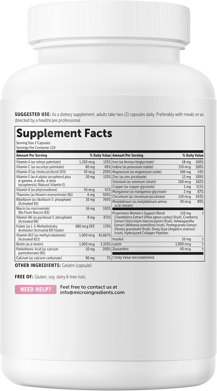 Micro Ingredients Cápsulas puras de multivitaminas metilatedas para...