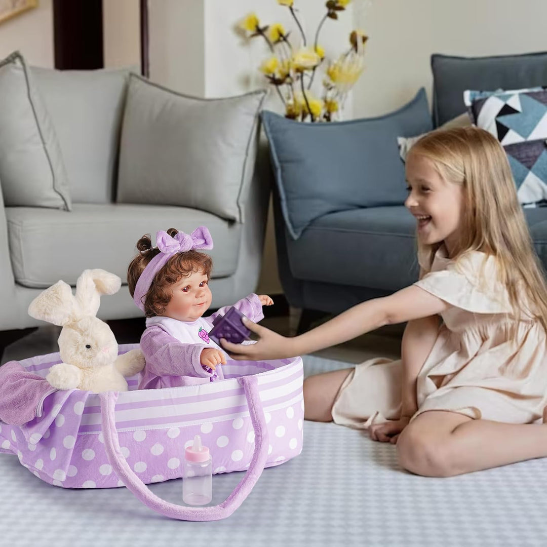 BABESIDE 8 piezas de ropa de muñeca Reborn con moisés para muñecas...