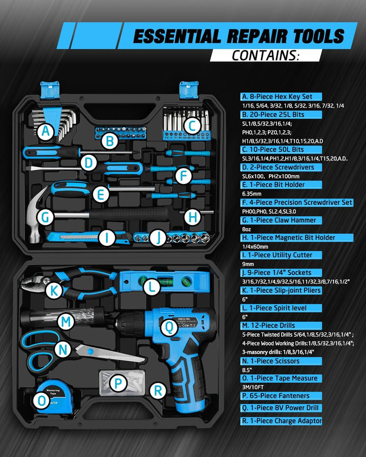 Juego de herramientas de 139 piezas \u2013 Kit de herramientas con...