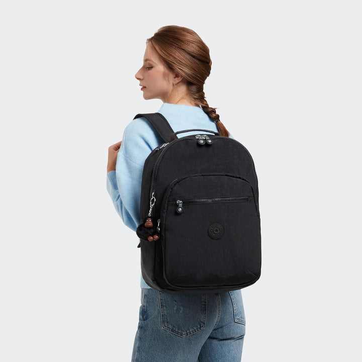 Kipling Mochila para portátil Seoul de 15 pulgadas para mujer, dura...