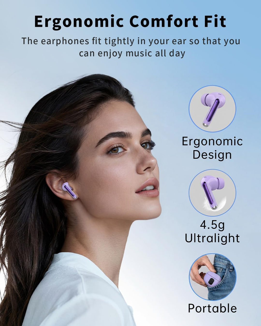 Auriculares inalámbricos, auriculares Bluetooth 5.4 con reproducció...