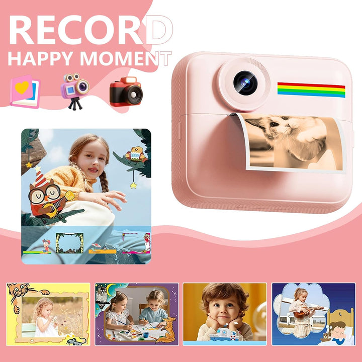 Cámara para niños con impresión instantánea y papel de impresión a...