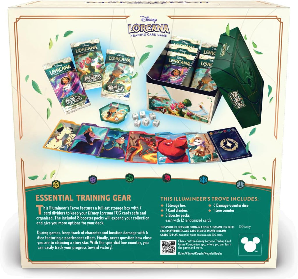 Ravensburger Disney Lorcana TCG: Archazia's Island Illumineer's Trove | Almacenamiento seguro de tarjetas | Incluye paquetes de refuerzo y guía completa | Obras de arte originales de Disney | A partir