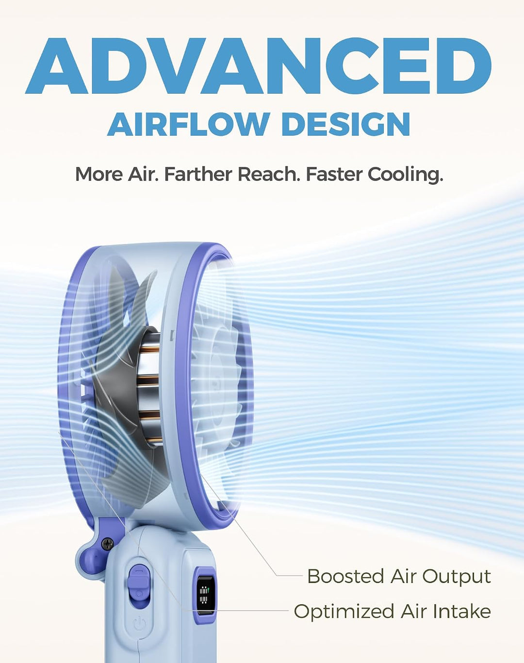 Diveblues Ventilador turbo portátil, ventilador de mano de 100 velo...