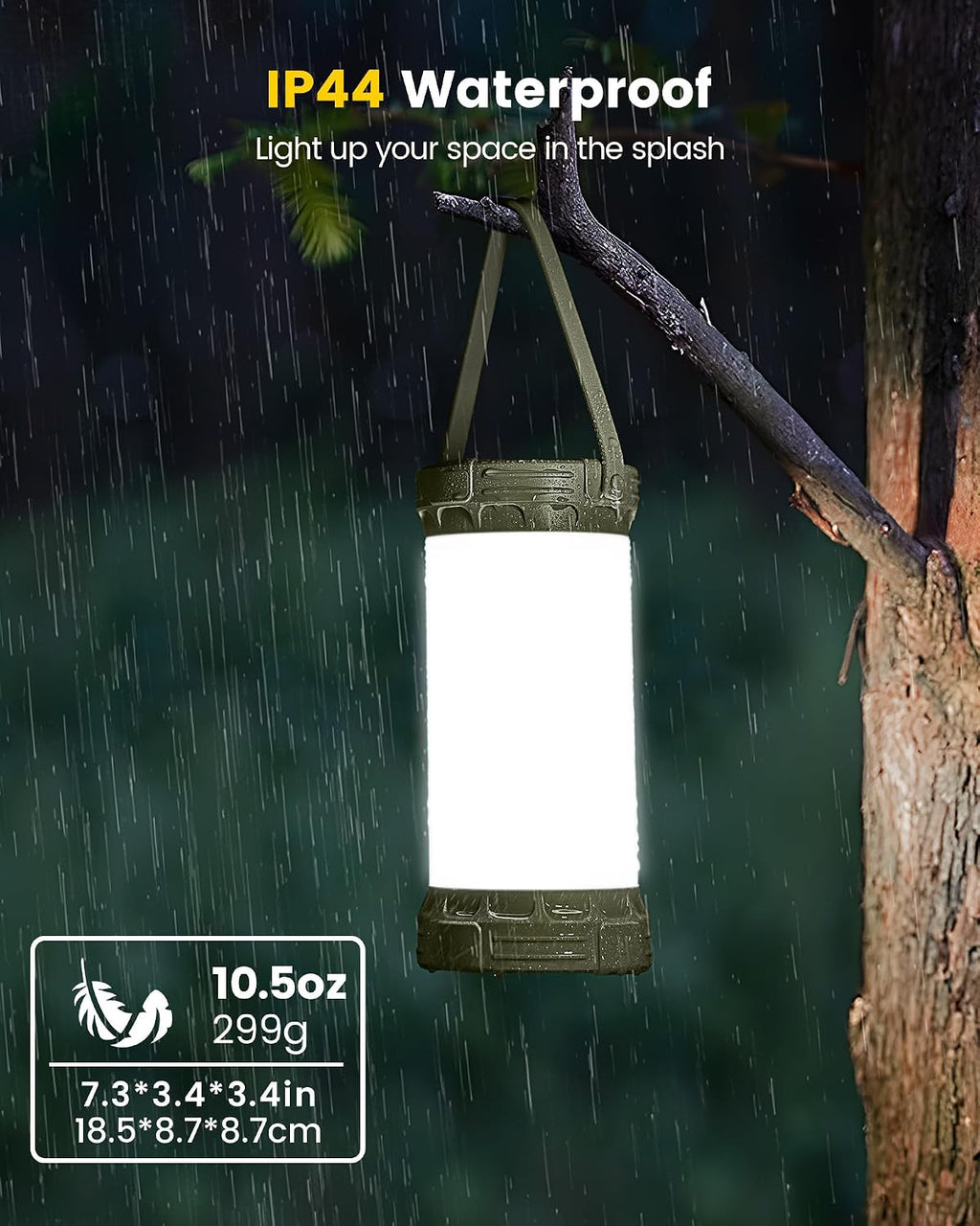 Lámpara Glocusent - Linterna LED recargable para acampar, luz de camping con 5000