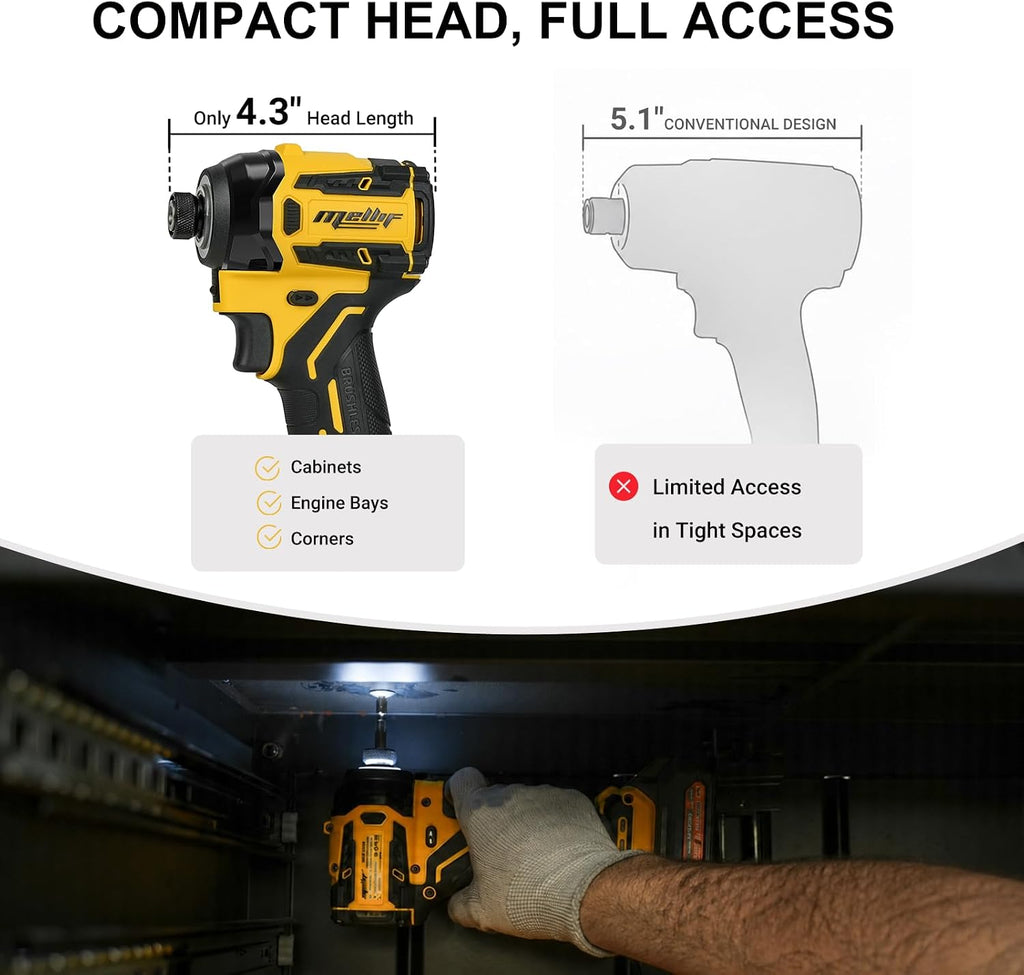Destornillador de impacto hexagonal de 1/4 pulgadas compatible