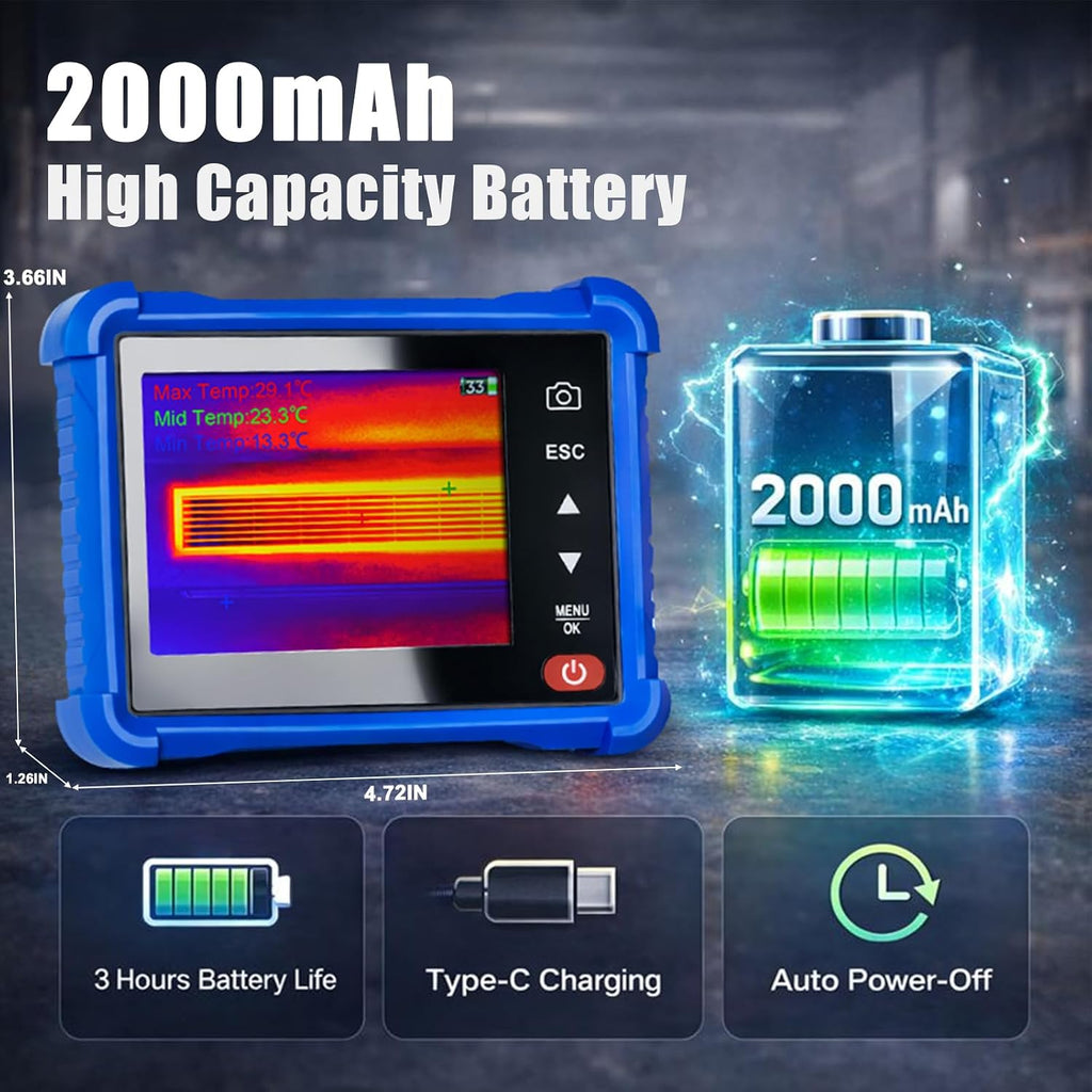 Cámara de imágenes térmicas con pantalla táctil de 3.5 pulgadas, pistola de imagen térmica AIOMEST con resolución IR de 256 x 192, temperatura de calor de -4 °F a 1022 °F, Wi-Fi, cámara infrarroja