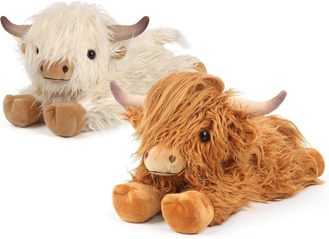 2 animales de peluche de vaca de las tierras altas para microondas,...