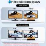 Estación de acoplamiento USB C Monitor HDMI dual, adaptador USB C a...