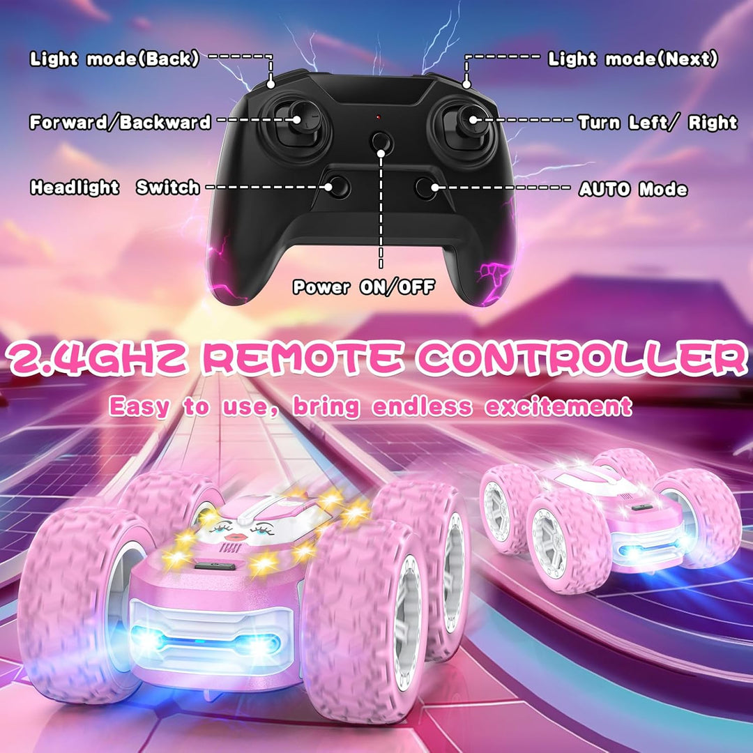 Automóvil de juguete rosa con control remoto para niñas, coches RC...