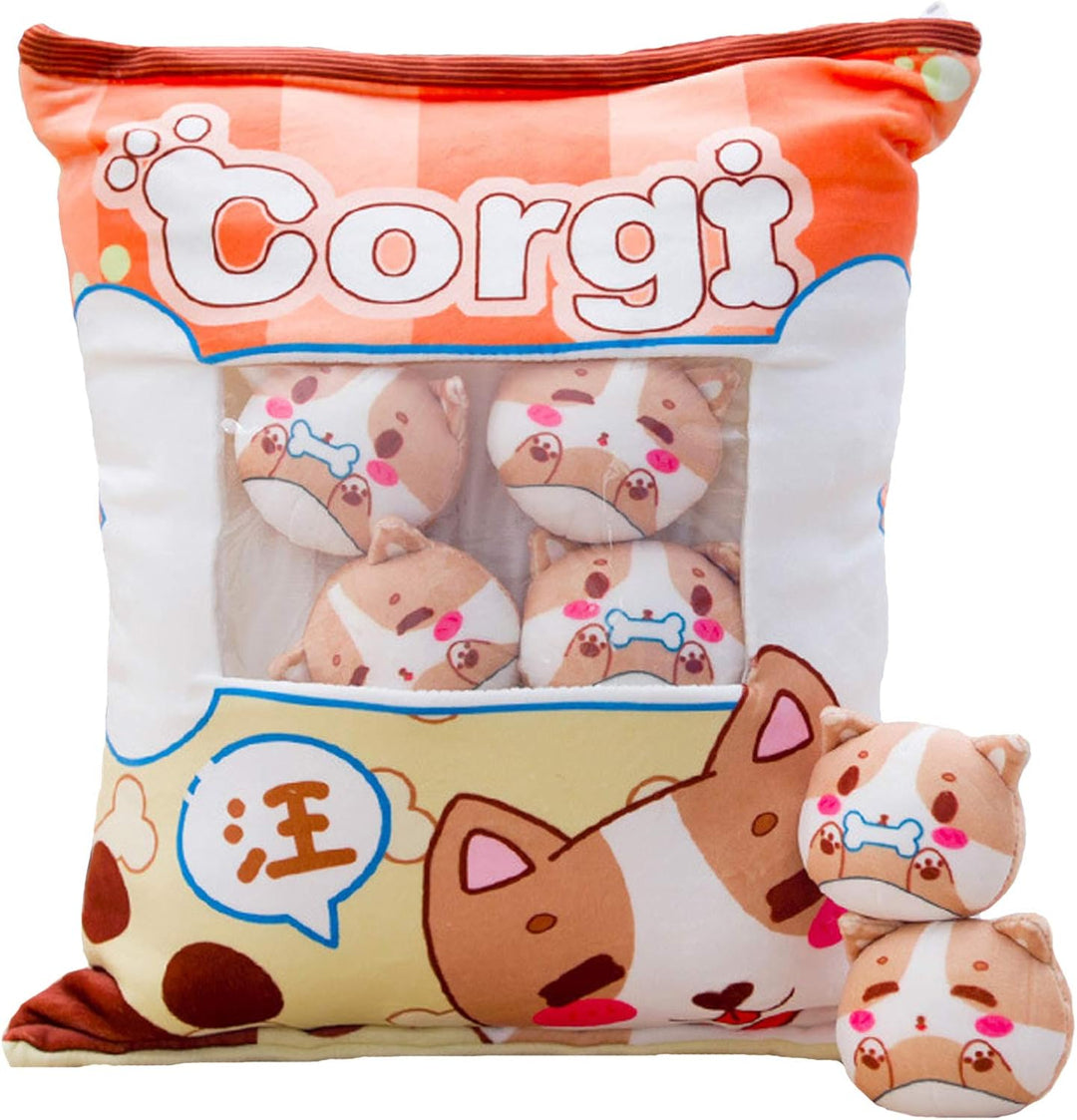 REFAHB Almohada de felpa con diseño de animales corgi, regalo para...