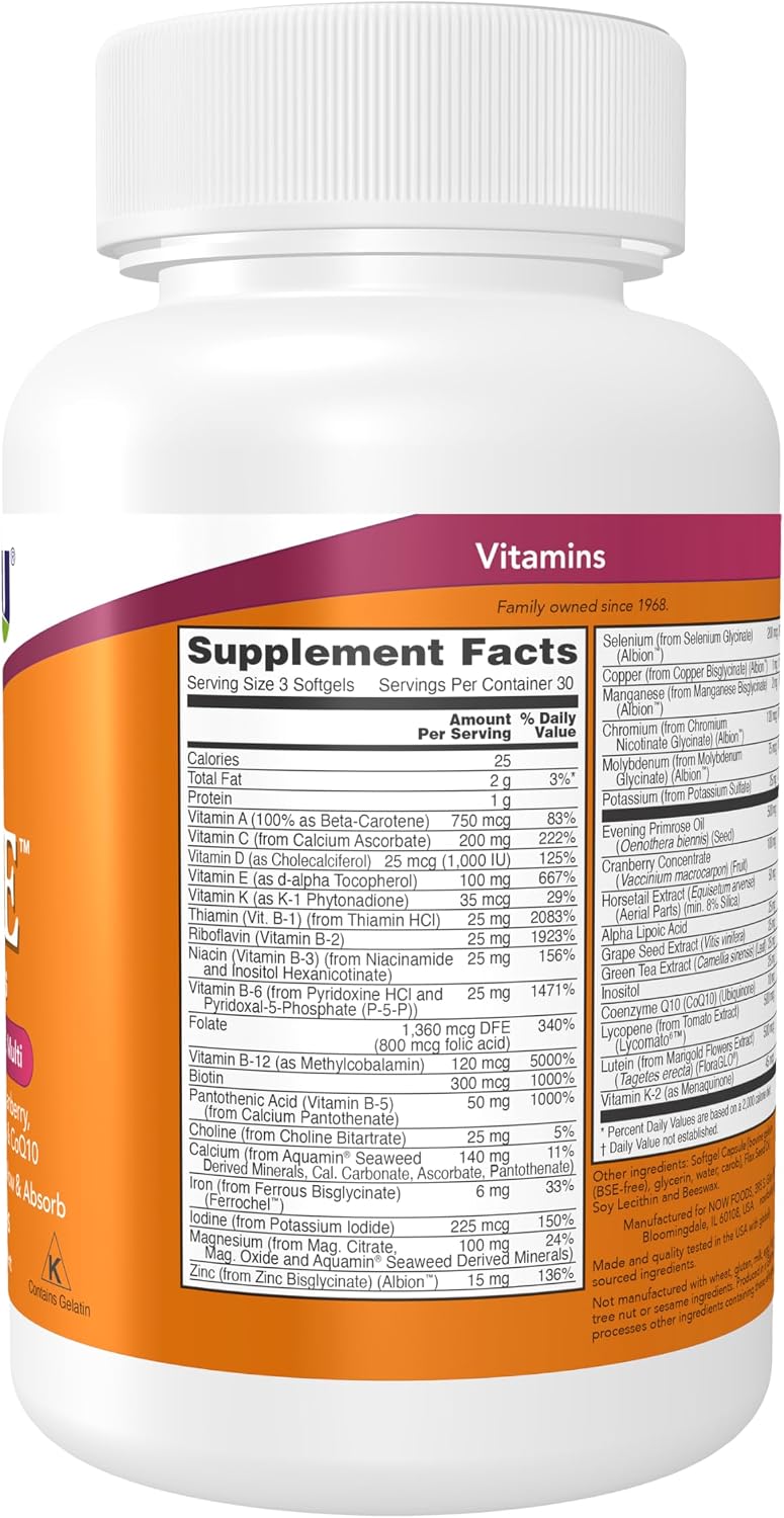 NOW Foods Suplementos, Multivitamínico Eve™ para Mujeres con Prímul...