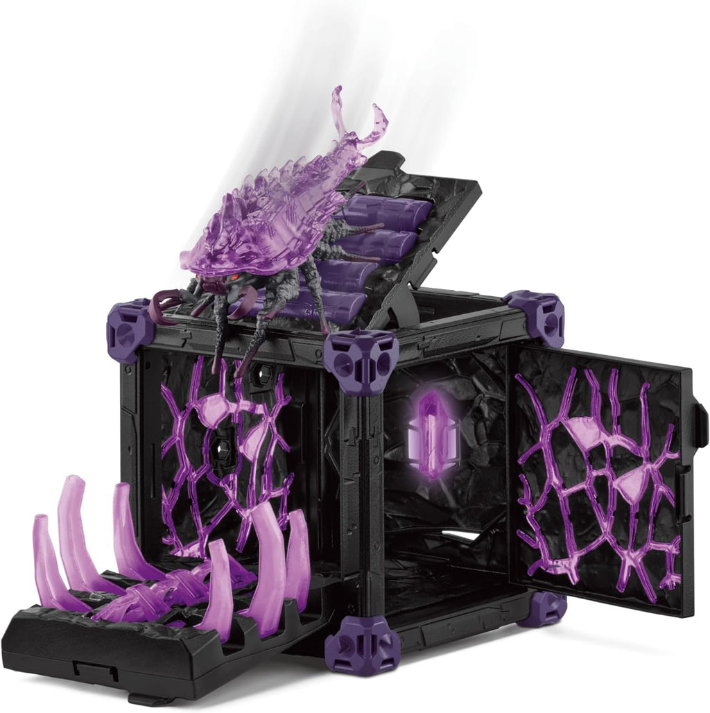 Schleich Eldrador Creatures - Set de Juego de Cueva de Batalla Sombría de 34 Piezas con Juguetes de Bichos - Figuras de Insectos para Niños y Niñas con Fortaleza Expandible - Juego Interactivo e