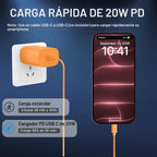 Cargador de carga rápida para iPhone 18, 17, 16, 15, cargador tipo C