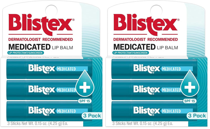Blistex Bálsamo labial medicado, 0.15 onzas, 3 unidades (paquete de...