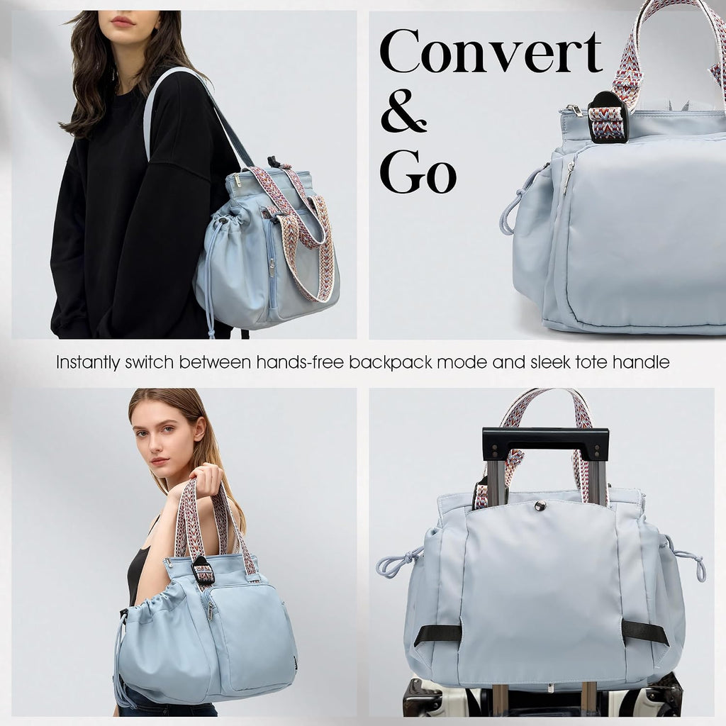 Bolsa de uso diario para mujer, espaciosa bolsa de pañales con 16 bolsillos, bolsa de viaje duradera, elegante bolsa de hombro de trabajo