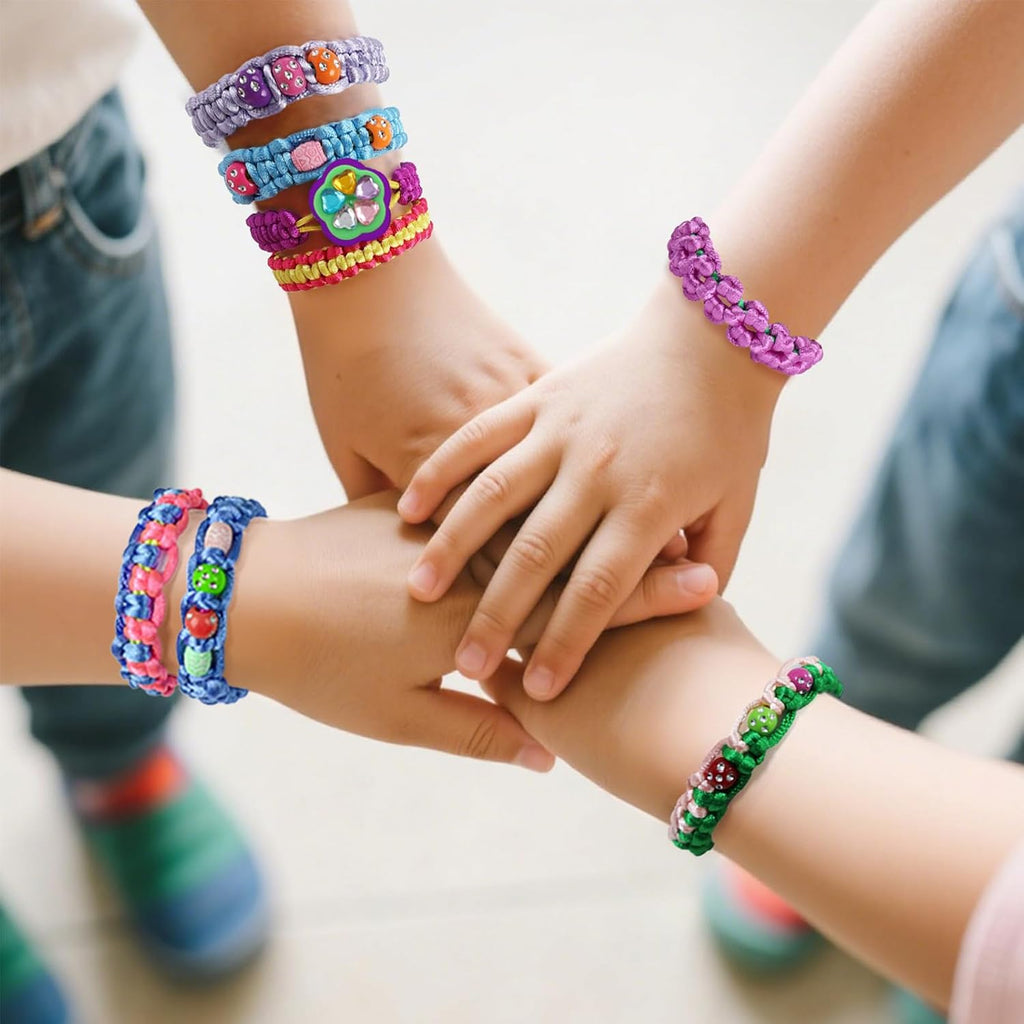 DDAI Kit de pulsera brillante para niñas de 7 a 12 años, juego de manualidades brillantes de amistad con gemas, hilos y calcomanías, regalo de cumpleaños para niñas de 8, 9, 10, 11 años y sorpresa navideña