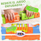 Juego de tren eléctrico de 242 piezas para niños, juguete de construcción