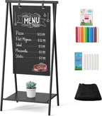 SELEAD Pizarrón metálico en A-Frame Sin montaje, 21"x44” Cartel de sándwich