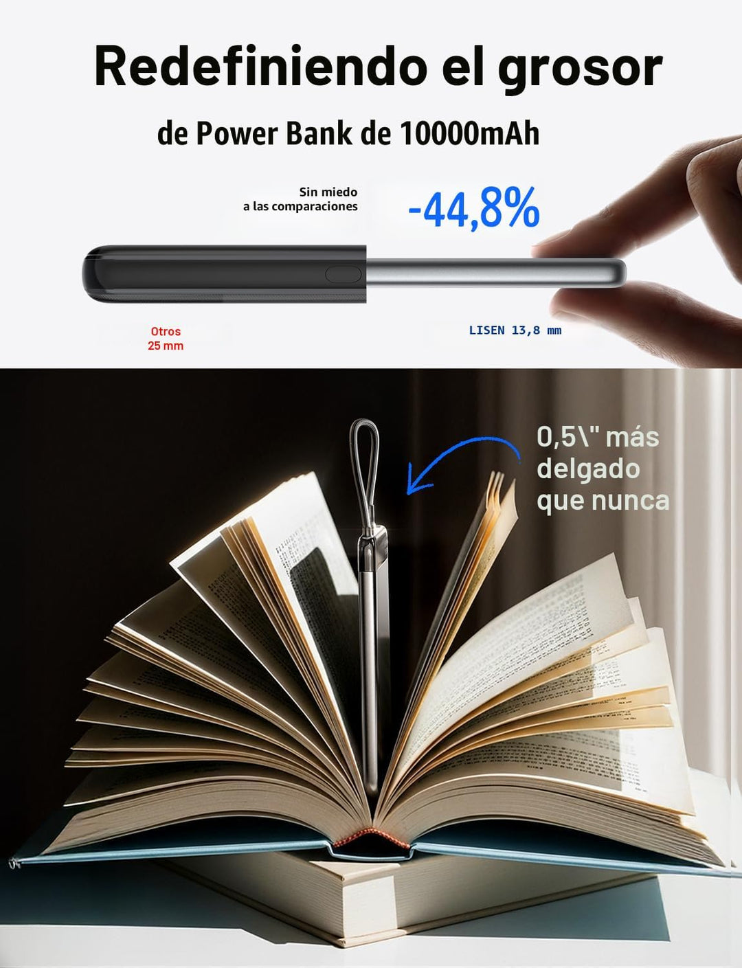 LISEN [Certificado CCC] [Aleación de metal] Banco de energía ultra...