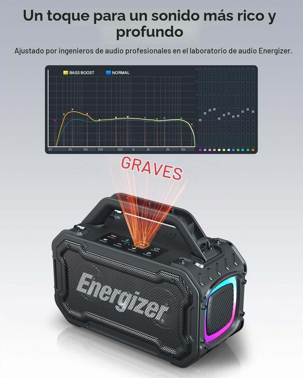 Energizer Altavoces Bluetooth al aire libre, altavoz inalámbrico portátil
