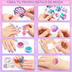 Hohosunlar Set de Maquillaje para Niñas Toys, Regalo de Cumpleaños de Sirena 3 4 5 6 7 8