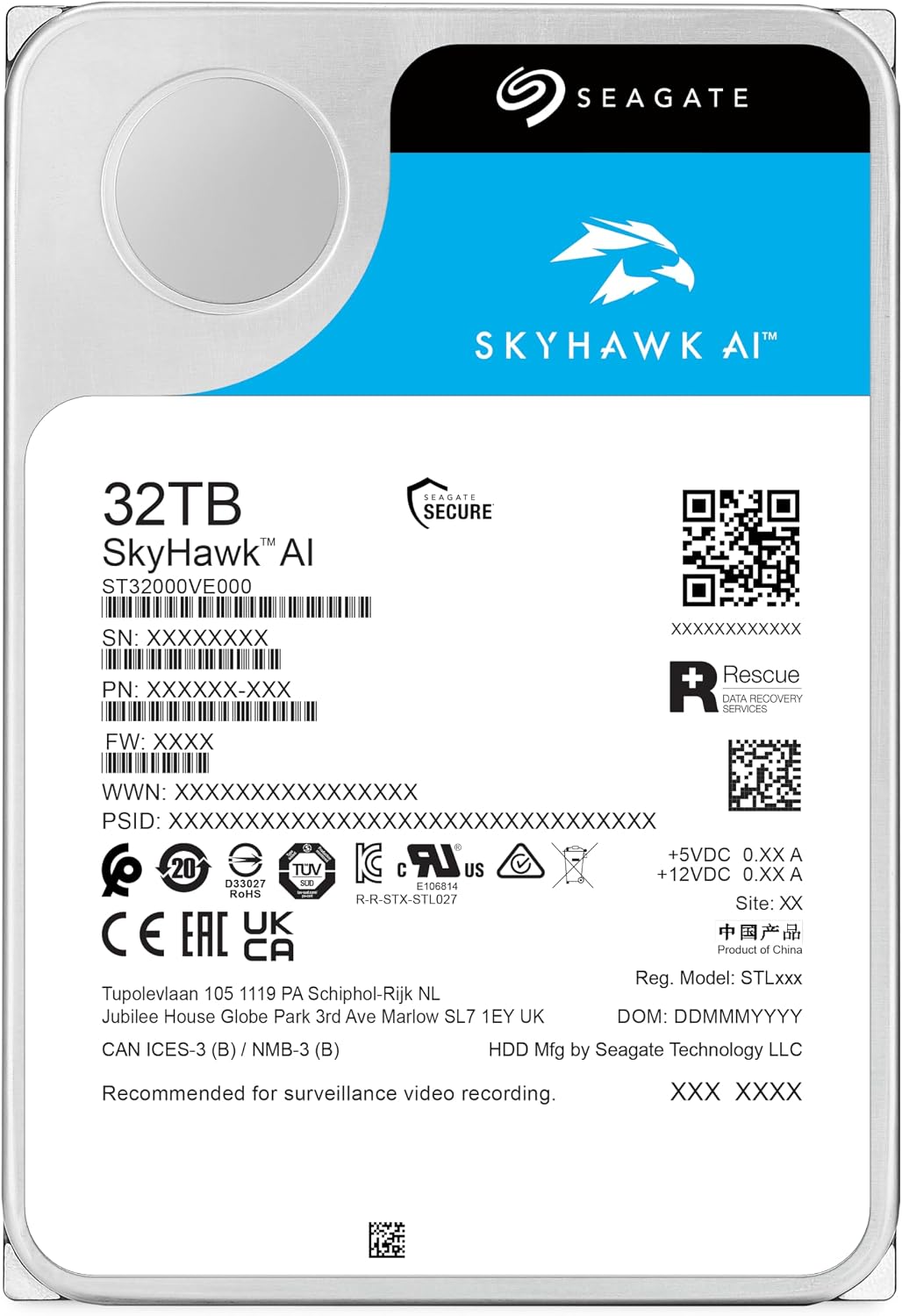 Seagate Skyhawk AI 32TB Disco Duro de Video Interno HDD \u2013 3.5...
