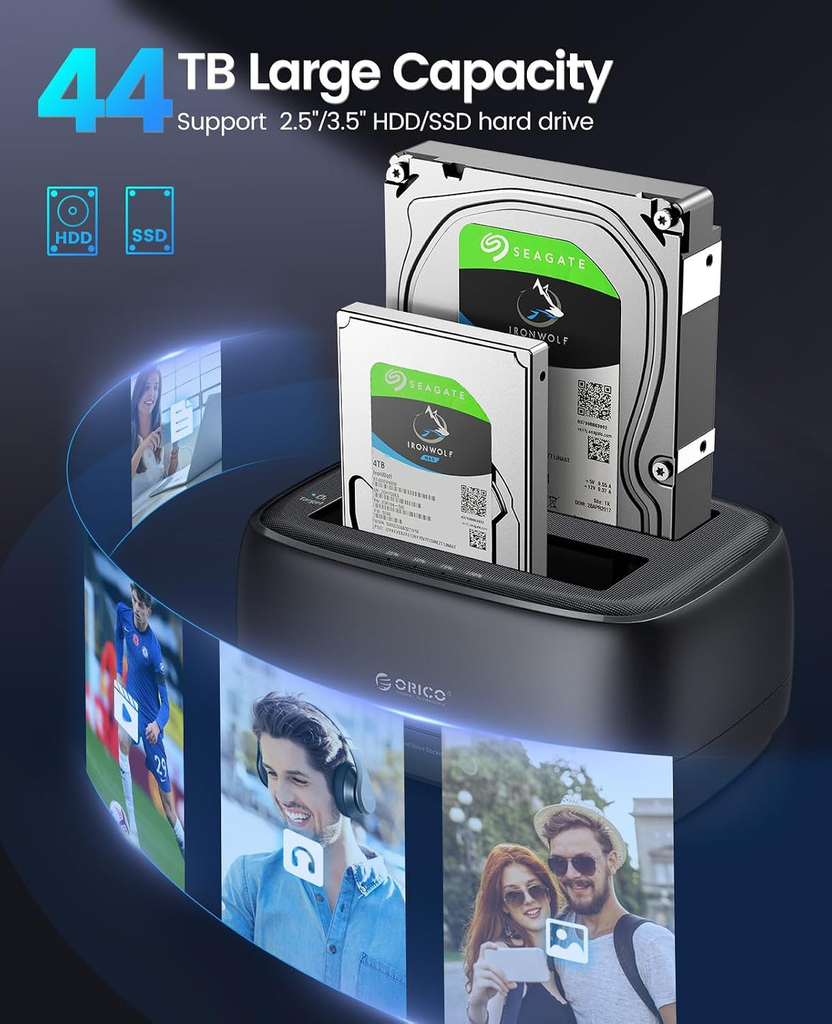 ORICO USB Type C a SATA 2 Bay Hard Drive Docking Station