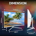CRUA Monitor curvo blanco de 32 pulgadas, 4K UHD (3840 x 2160P) pan...