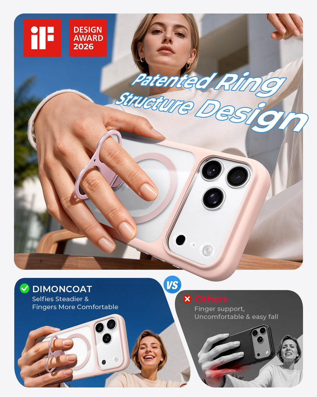 Fuerte magnético y soporte sin costuras de 360° para iPhone 18 Pro Max