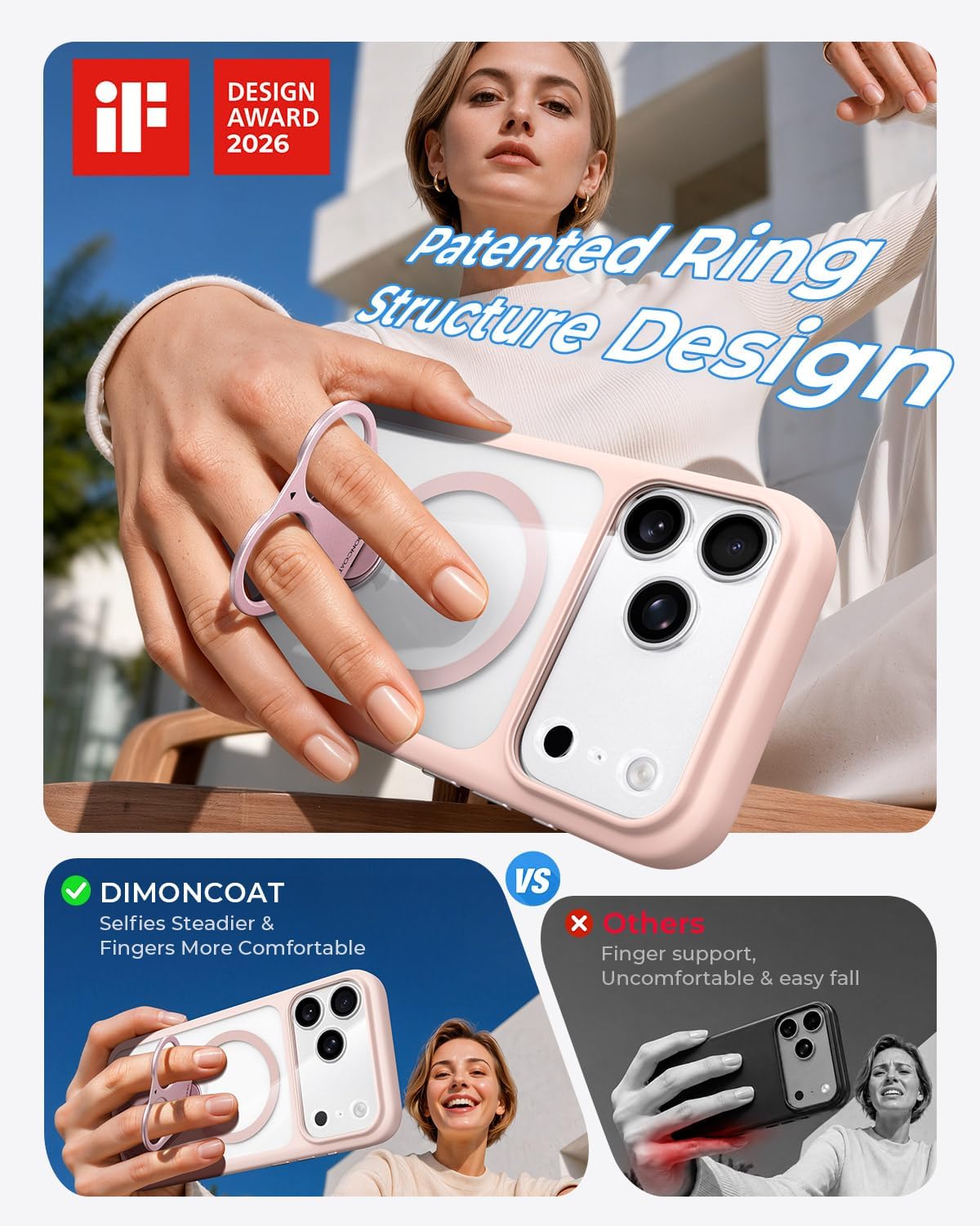 Fuerte magnético y soporte sin costuras de 360° para iPhone 18 Pro Max