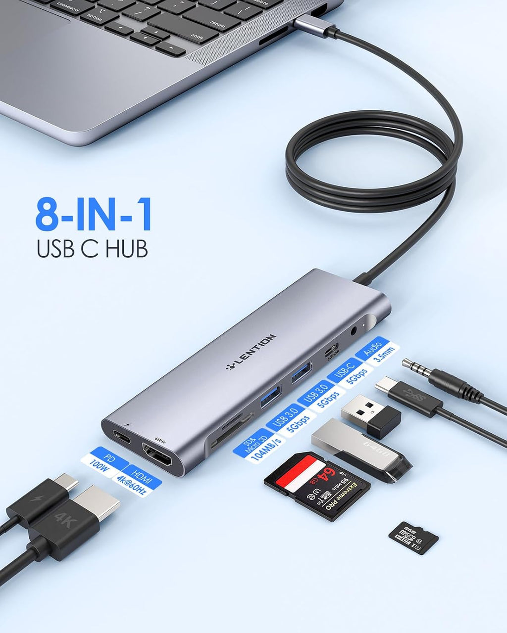 LENTION, C37-1M, hub USB 3.0