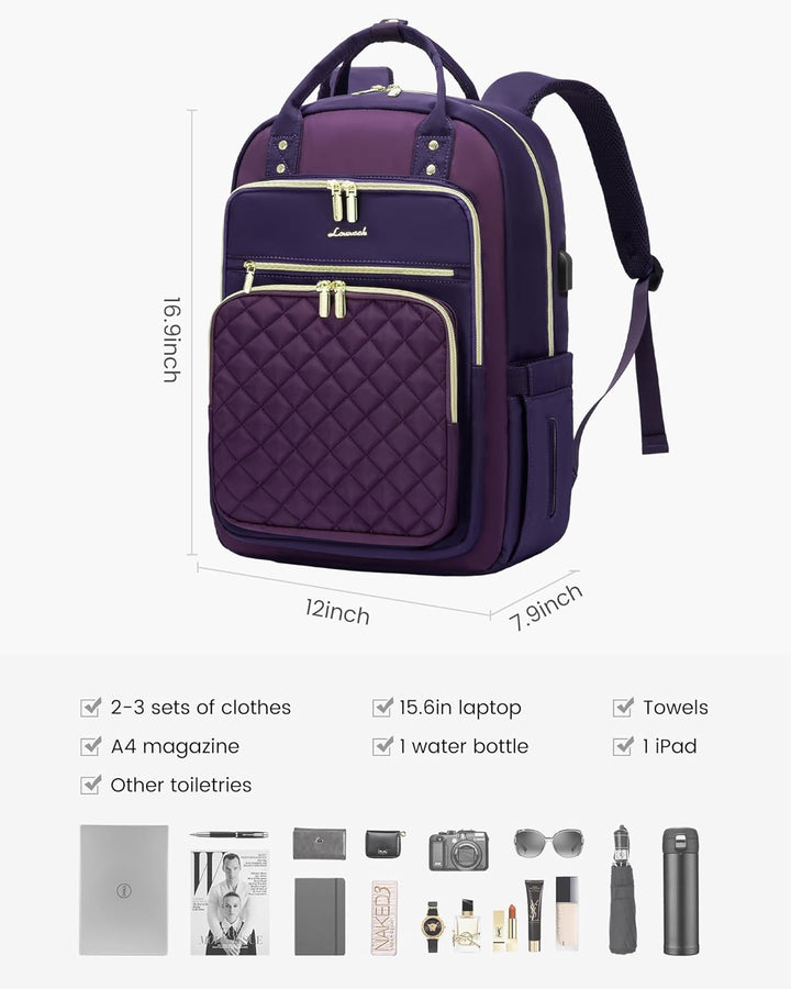 LOVEVOOK - Mochila de computadora portátil para mujer, bolsa de via...