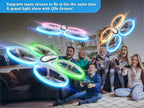 Q9s Drones para niños, dron RC genial con retención de altitud y modo sin cabeza, cuadricóptero de pasatiempos con luz azul y naranja, 2 baterías y control remoto, regalos de cumpleaños y Navidad