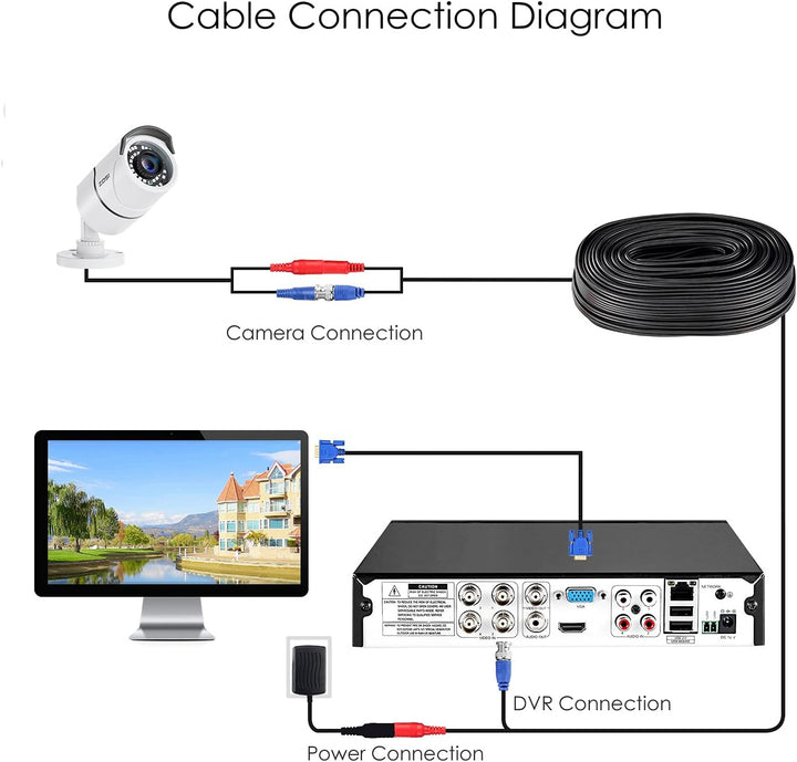 ZOSI - 4 Pack 2MP 1080p HD-TVI Cámara de seguridad para el hogar, p...