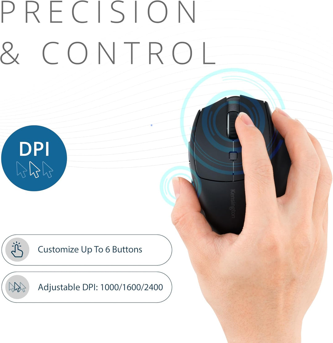 Kensington Ratón inalámbrico, Pro Fit Ergo MY435 EQ, mouse recargab...