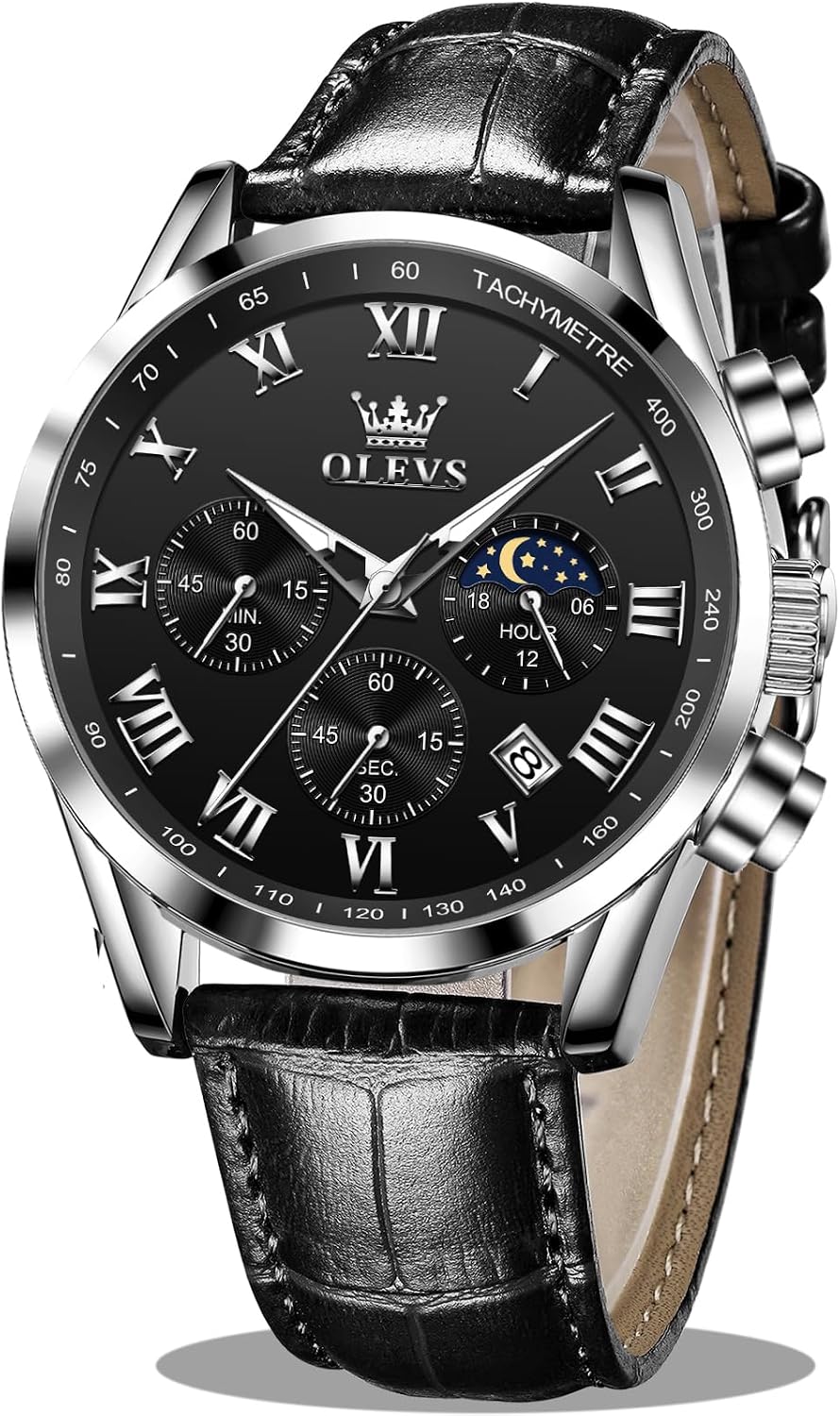 OLEVS Relojes para Hombres Lujo Cara Grande Relojes Resistente al Agua