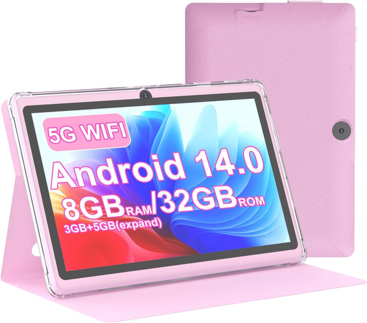 Nyxolaria Tablet Android 14.0 de 7 pulgadas con funda protectora, 8...