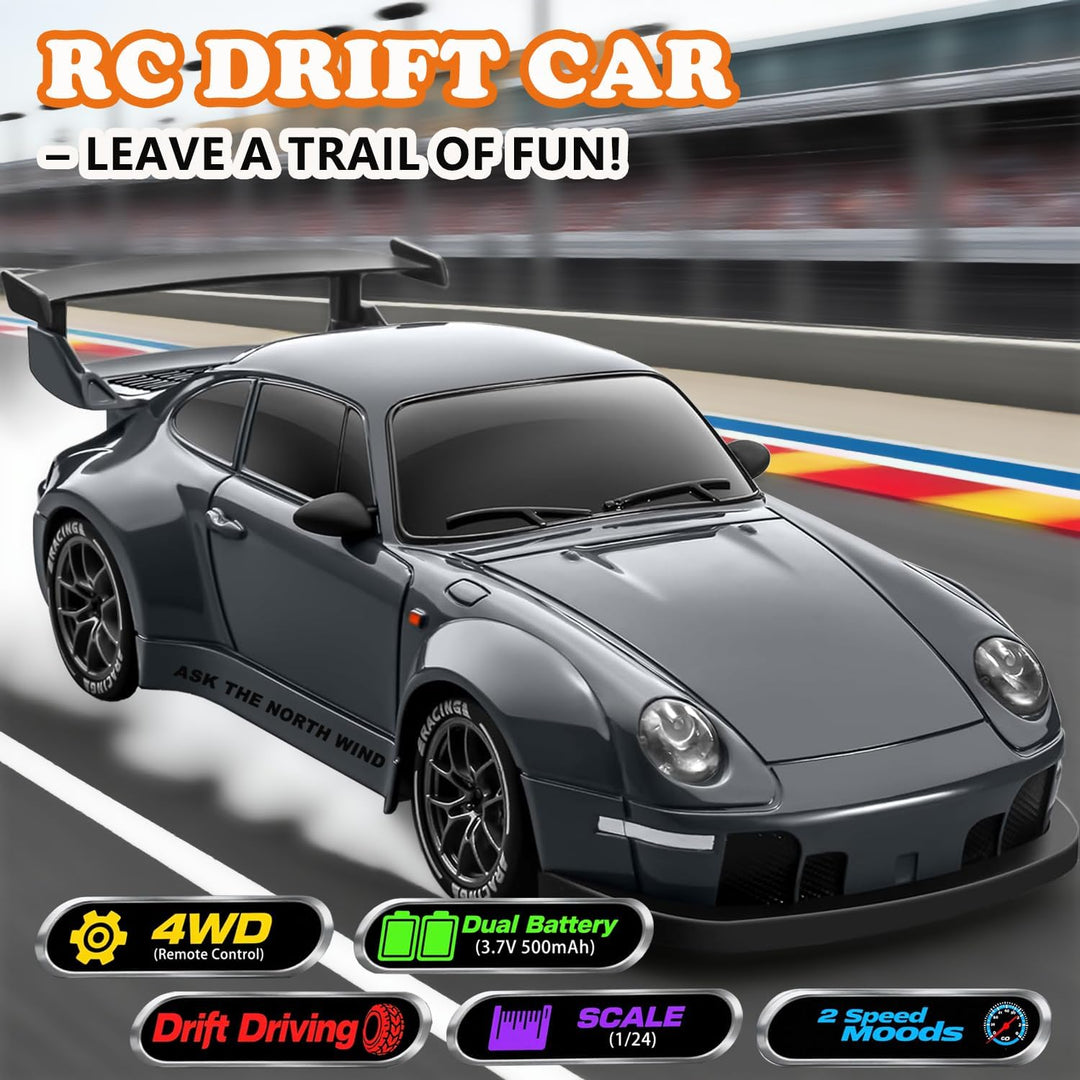 PIWIJOY Auto RC de Deriva, Vehículo de Control Remoto a Escala 1:24...