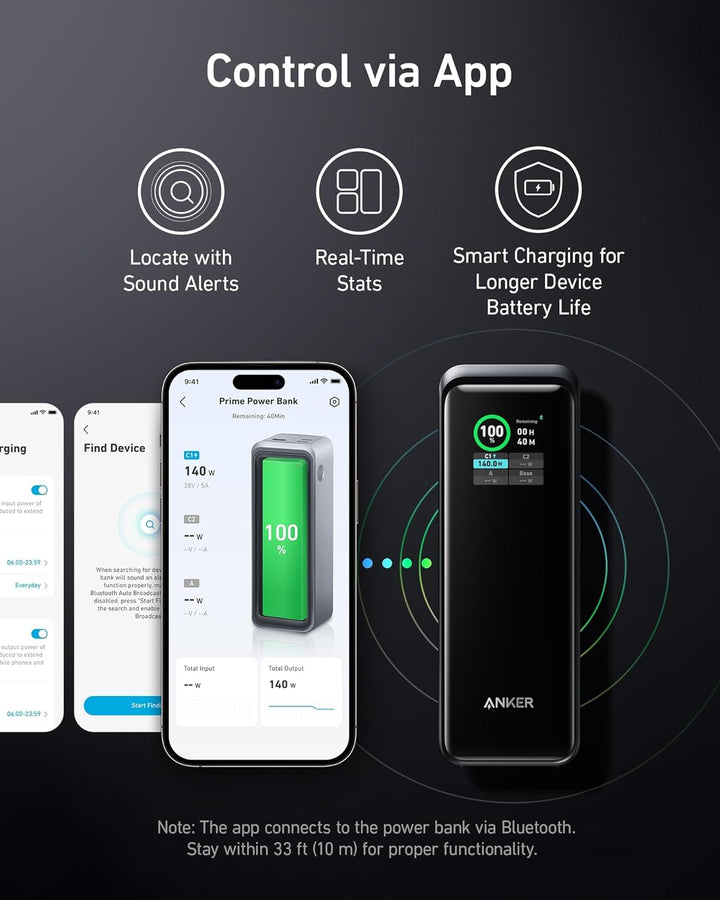 Anker Prime Power Bank, cargador portátil de 27,650 mAh de 3 puerto...