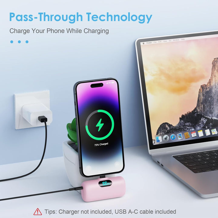 Mini Cargador Portátil USB C Power Bank, Paquete de Batería Mejorad...