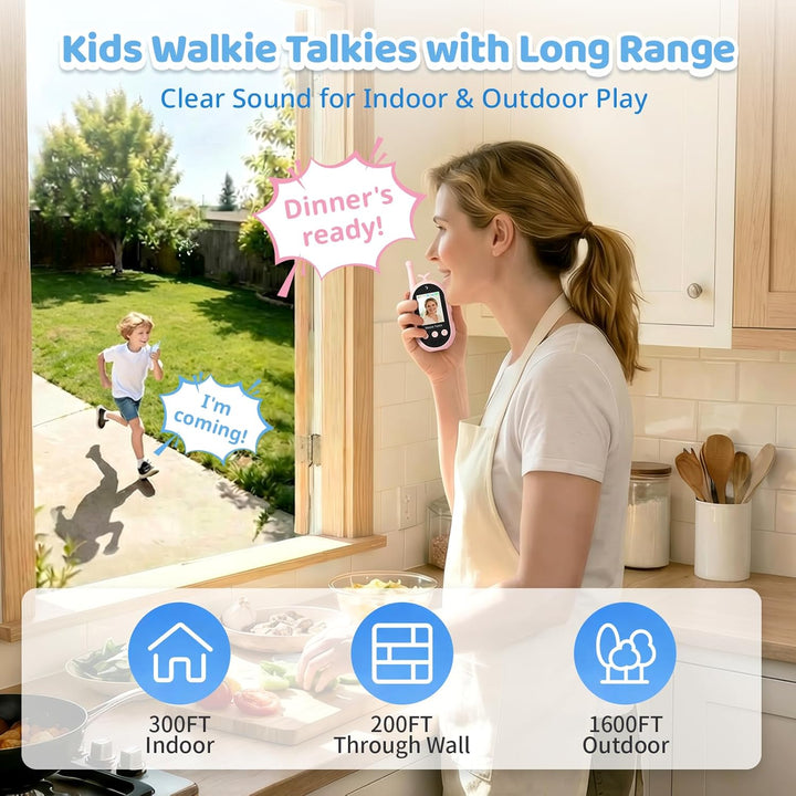 Walkie Talkie para niños con video: paquete de 2 juguetes recargabl...